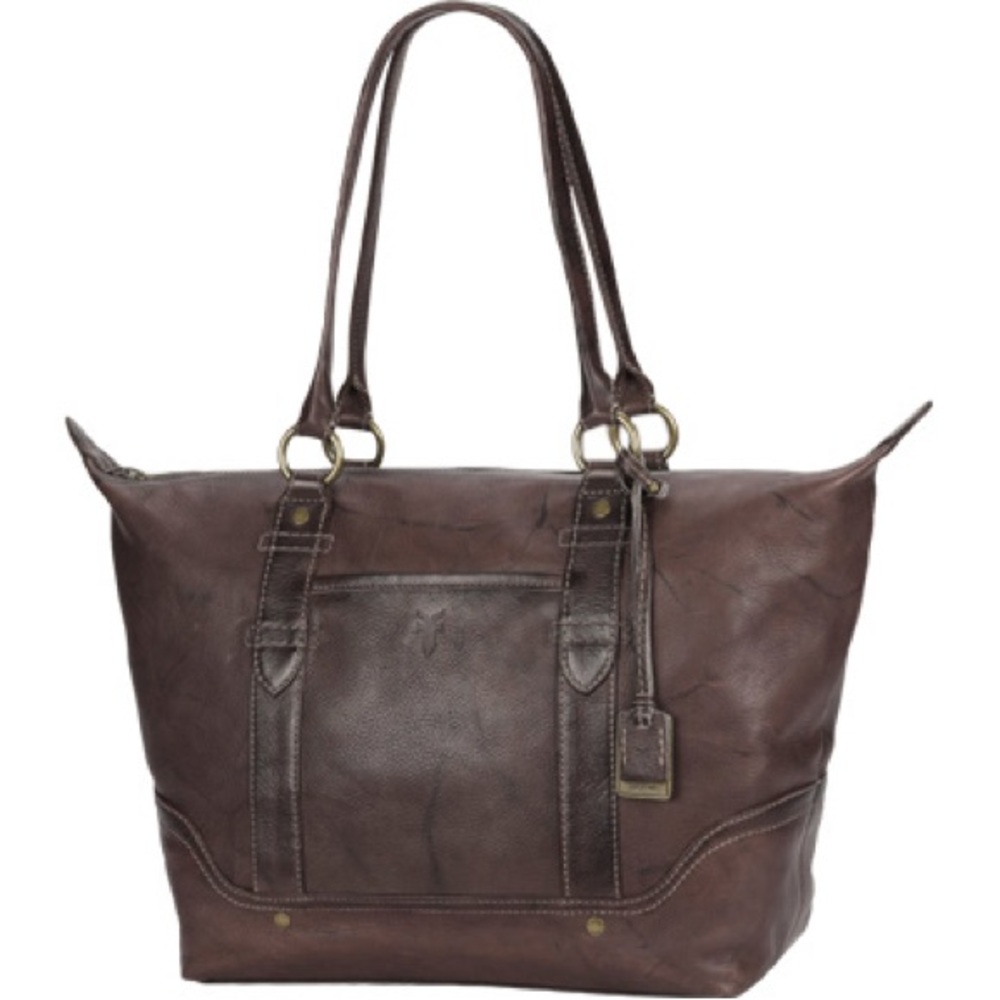 NWT Frye Campus Leather Zip Tote walnut
